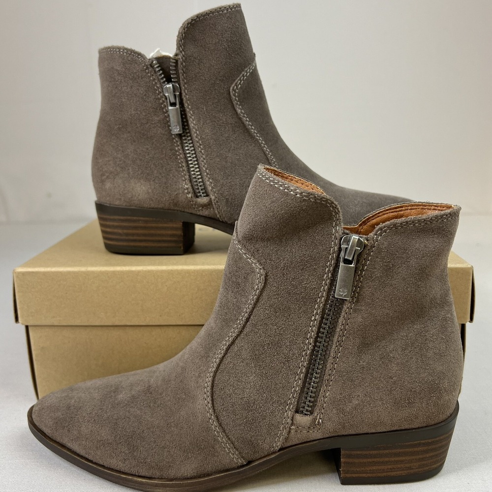 Lucky Brand Womens LK-TAYTI Dune Taupe Pointed Toe Western Ankle Boot Sz 6M
